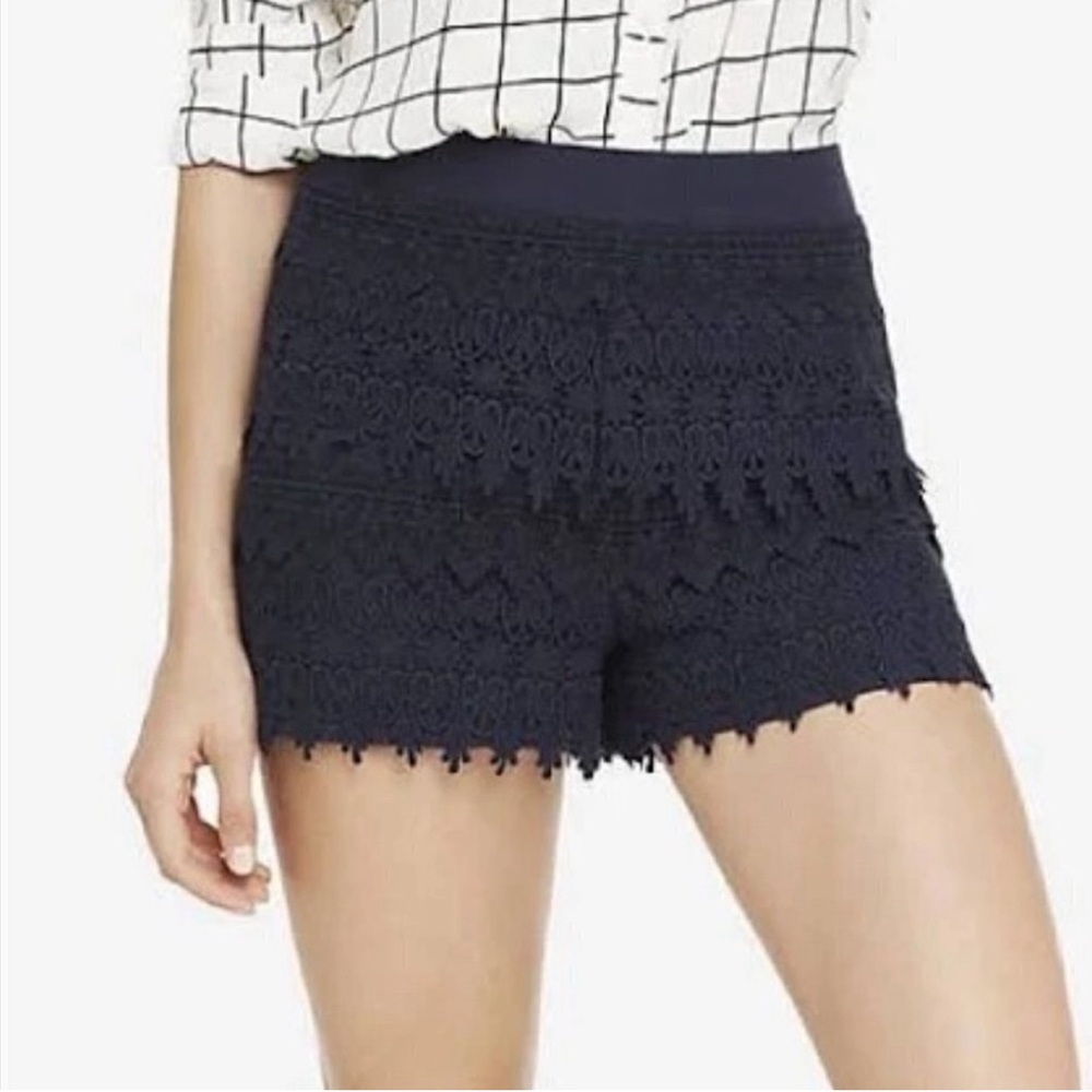 Express Black lace shorts- size medium